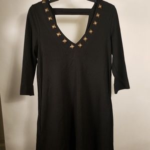 Women. Black. V-neck. Studded. Dress. Size S.